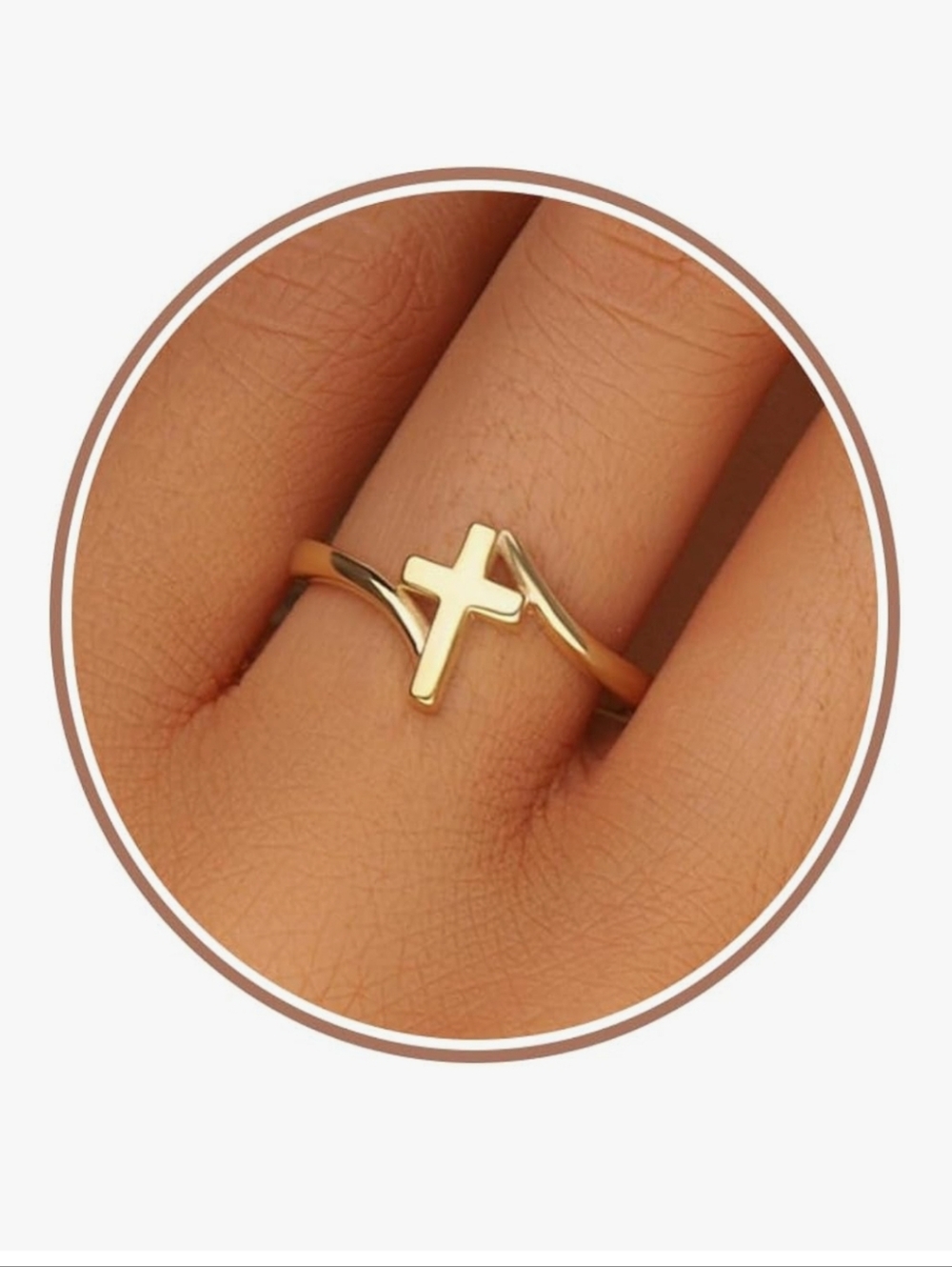 Gold Cross Adjustable Women’s Ring - Unbranded